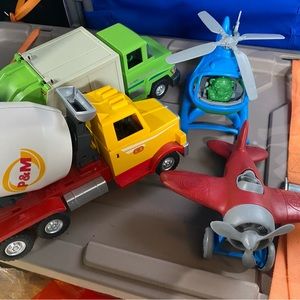 Green Toys & Playschool/TOY LOT 4 trucks-airplane- helicopter